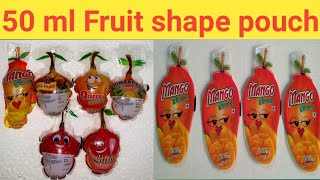 Fruit shape pouch 50 ml || 50 ml juice pouch || mango shape pouch || Aggarwal juice pouches || 50 ml