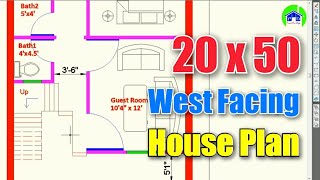 20 x 50 West Face Plan With vastu Type 2 | By Er. Pranjal Singh