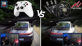 HOW IS IT WITH A CONTROLLER? GAMEPAD vs. STEERING WHEEL! | Assetto Corsa