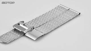 WS080 14MM 70 100MM Silver Stainless Steel Watch Strap