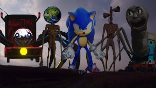 TEAM Siren Head VS Cursed Thomas VS Sonic The Hedgehog VS Choo-Choo Charles VS TEAM Traffic Head