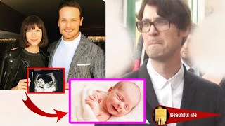 Sam Heughan is Proud, showing off his first child to Caitriona Balfe!