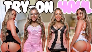 [4K] Transparent Lingerie Try On Haul With Mirror View | Jessie Sims