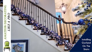 How To Create An Inexpensive & Beautiful  Garland For Your Stairs - Festive Friday Collab  #5