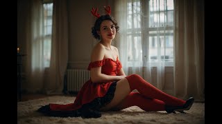 4K AI Lookbook: Heartwarming Christmas Magic: Silk-Stocking Girl's Festive Adventure 🎄✨#stockings