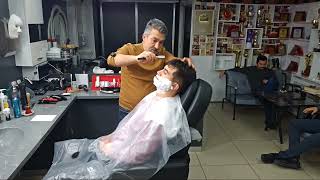 ASMR RELAXING HAIR CUTTING AND BODY MASSAGE WITH MUNUR ONKAN