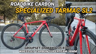 Rakit Roadbike Carbon Specialized Tarmac SL2 w/ Superteam 38mm GS Shimano 105 R7000 by Tustelo.Bike