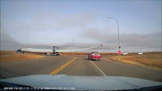 Wind Turbine Blades In Transit Near Hanna AB