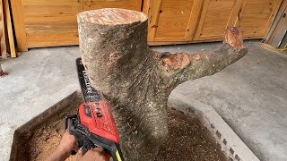 Transforming a Forgotten Tree Stump into a Stunning Handmade Table: A DIY Guide