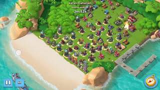 Boom Beach:Easy way to finish high defance low brain  base.