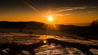 Snowy Sunset View | Royalty Free Stock Video