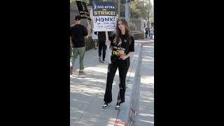 Auden Wyle on the picket line at the SAG-AFTRA Strike at Warner Brothers Studios in Burbank