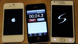 Samsung Galaxy S2 vs. Apple iPhone 4S Boot Speed Test! (HD)