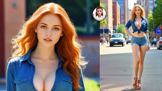 Walking around the city in short shorts [4K] AI LookBook, AI ART beautiful girls, AI Fashion #aigirl