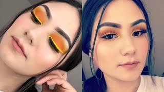 MAQUILLAJE NARANJA CON DELINEADO AMARILLO 💛💛✨/SIEMPRE TRIUNFANDO