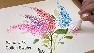 Cotton Swabs Painting Technique for Beginners / Basic Easy Painting Step by Step