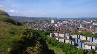 Panoramic view of Edinburgh from Arthur's Seat Holyrood Park