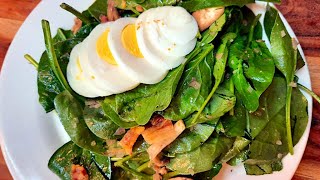 Classic Spinach Salad with Warm Bacon Dressing Recipe