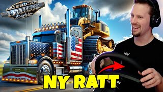 40 TON BULLDOZER PÅ FLAKET I AMERICAN TRUCK SIMULATOR med SoftisFFS