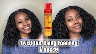 Twist Out using Crème of Nature Argan Oil Foaming Mousse!!