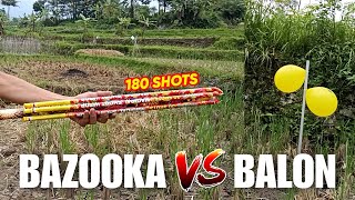 NYALAKAN MERCON BAZOOKA 180 SHOT VS BALON