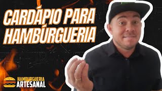 COMO FAZER CARDÁPIO PARA HAMBURGUERIA.