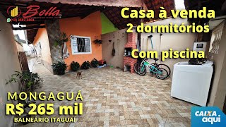 🟢Casa à venda em Mongaguá com 2 dormitórios e piscina.