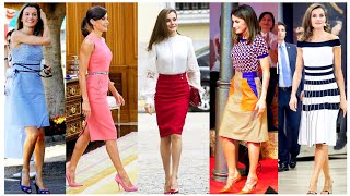 A 💐Beautiful Spanish 👑Royal Women Queen Letizia Summer fashion Dress Design||Skater dresses 👗