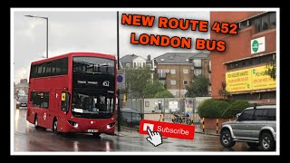 New 452 London bus + very HEAVY RAIN