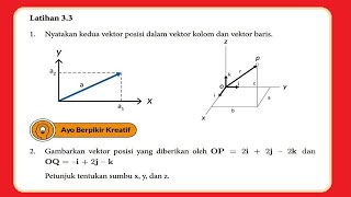 Pembahasan soal Latihan 3.3 Vektor dan Operasinya (Nyatakan kedua vektor posisi dalam vektor kolom)