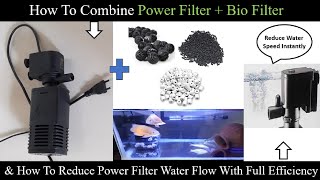 Power Filter + Bio Filter Setup malayalam | How to reduce power filter force | DIY biofilter at home