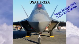 Avalon Airshow 2023- USAF F-22A Display, Friday #aviation #airshow