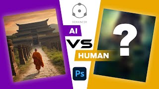 Ai VS Human| Photoshop Manipulation| Color Grading with DEHANCER