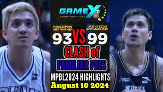 CLASH OF FAMILIAR FOES NUEVA ECIJA VANGUARDS VS PANGASINAN HEATWAVES AUGUST 10 2024 HIGHLIGHTS