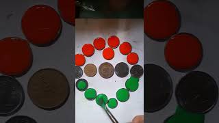 Indian Flag Painting on Coins 🪙🇮🇳🇮🇳||Independence Day Painting #shorts #viral #trending #ytshorts