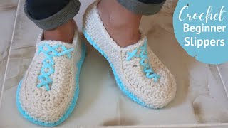 Crochet Easy Beginner Slippers / Boots For Men And Women