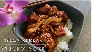 SPICY KOREAN STICKY PORK or CHICKEN BITES RECIPE