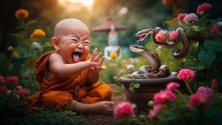 Funny moments of cute monk #cute  #shortsvideo #cutemonk  #cutebaby