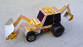 How to make JCB at Home from Matchbox | DIY JCB Backhoe Loader | Mini JCB Science Project