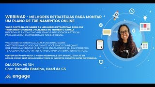 WEBINAR | Melhores estratégias para montar um plano de treinamentos online