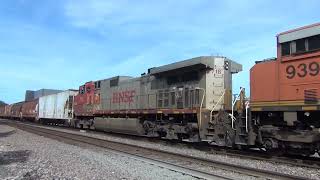 BNSF #6240 Leads BNSF H-KCKMEM with BNSF Warbonnet Trailing. Olathe, KS 9/28/24