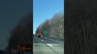 Driving a bucket truck on the highway