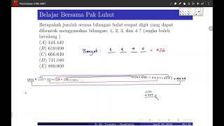 Berapakah jumlah semua bilangan bulat empat digit yang dapat dibentuk menggunakan bilangan 1, 2, 3,4