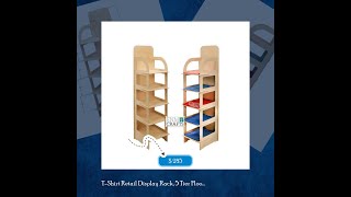 T-Shirt Retail Display Rack, 5 Tier Floor Display Rack, Collapsible Shelving Unit, Free Shipping