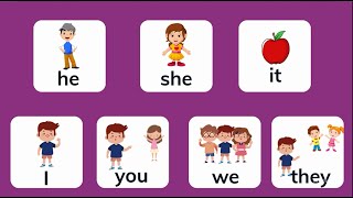 I, you, we, they, he, she, it | Pronouns | Flashcards and Sentences| Memory games