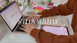 3 HOUR STUDY WITH ME │pomodoro 30/5, with music, breaks