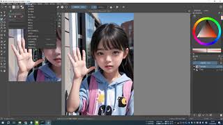 AI繪畫(Stable Diffusion),使用Krita+ComfyUI，修改圖片(修手,换臉),(使用krita_ai_diffusion-1.18.0)