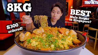 LARGEST $300 Mala Hotpot Challenge at A Hot Hideout! | 8KG Bowl of Singapore's Best Mala 麻辣香锅 Eaten!