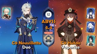 C0 Neuvillette Duo & C0 Hutao Vaporize | Spiral Abyss 4.4 - Floor 12 | Genshin Impact