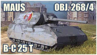 Maus, Объект 268/4 & BatChat 25t • WoT Blitz Gameplay